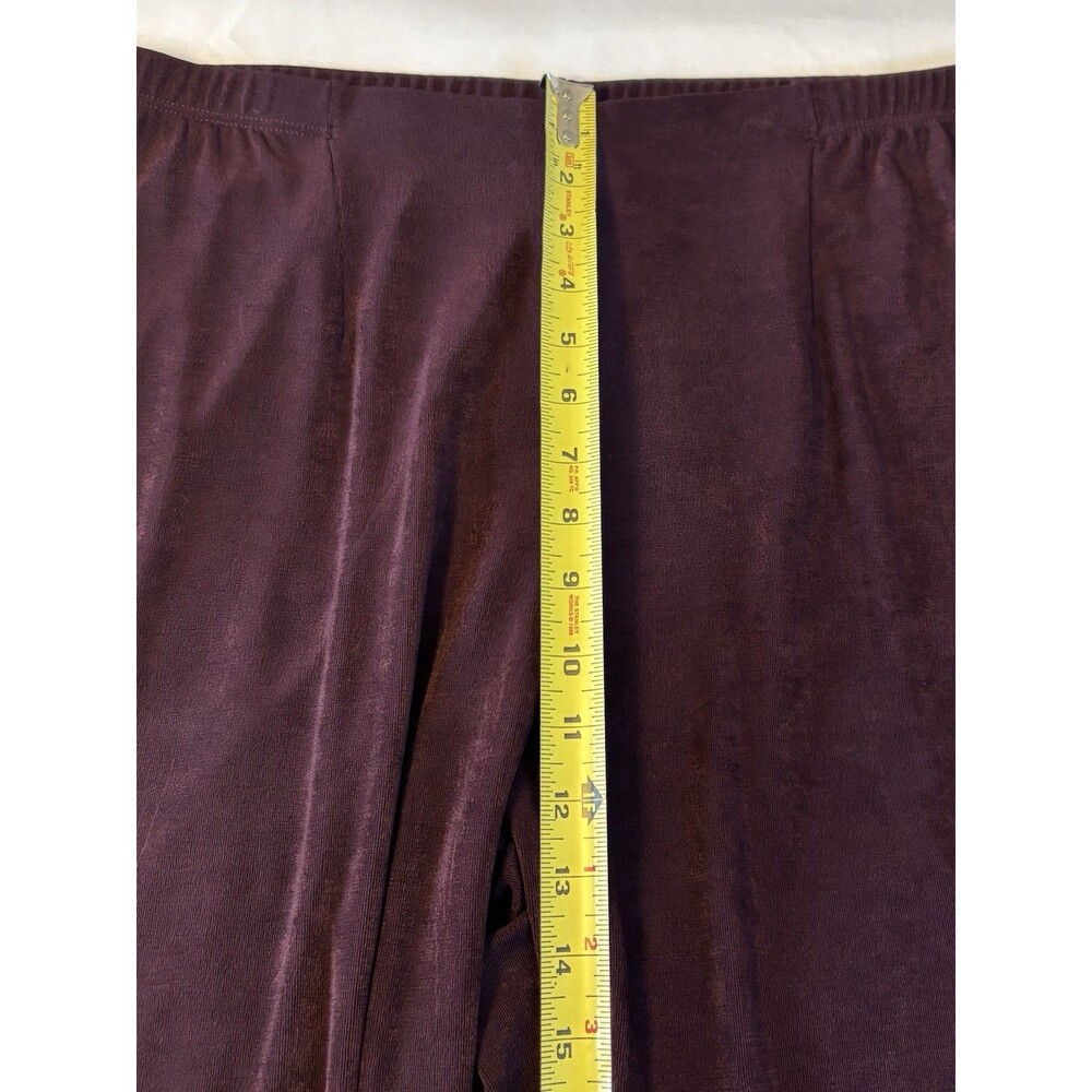 CHICO'S Travelers Dark Mulberry No Tummy Pant 3/XL Pull On Straight Leg Comfort - Picture 9 of 11